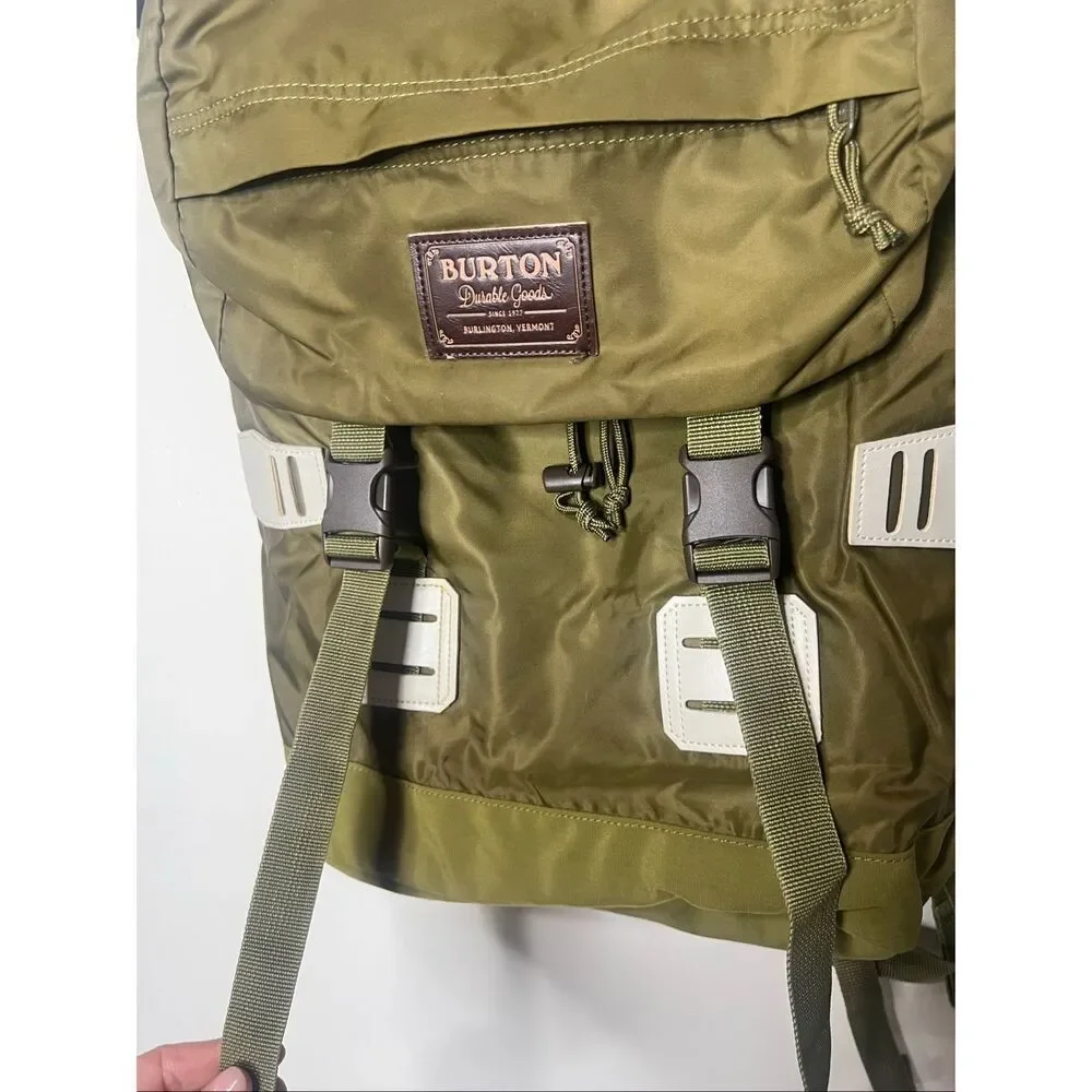 Burton Tinder Pack Backpack Laptop Protection Compartment Green Brown Great Cond